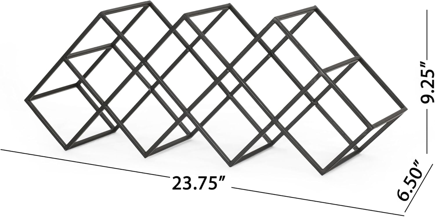 Modern Industrial Wine Rack with 7 Bottle Holders