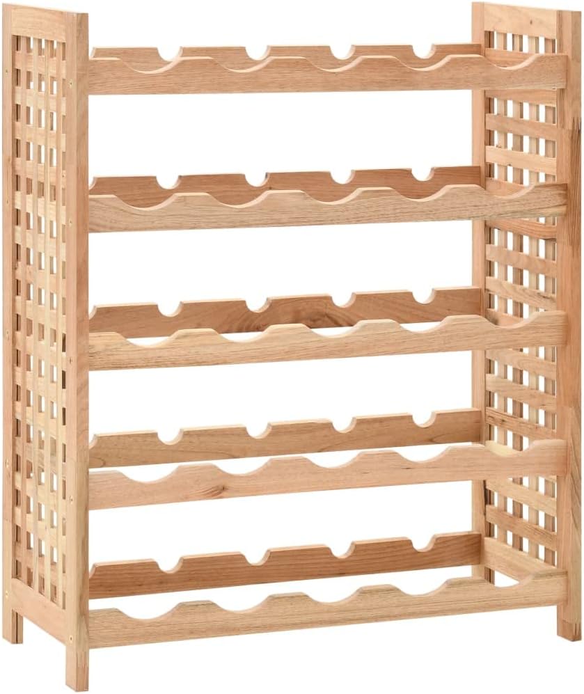 vidaXL 5-Tier Walnut Wine Rack - 25 Bottle Holder