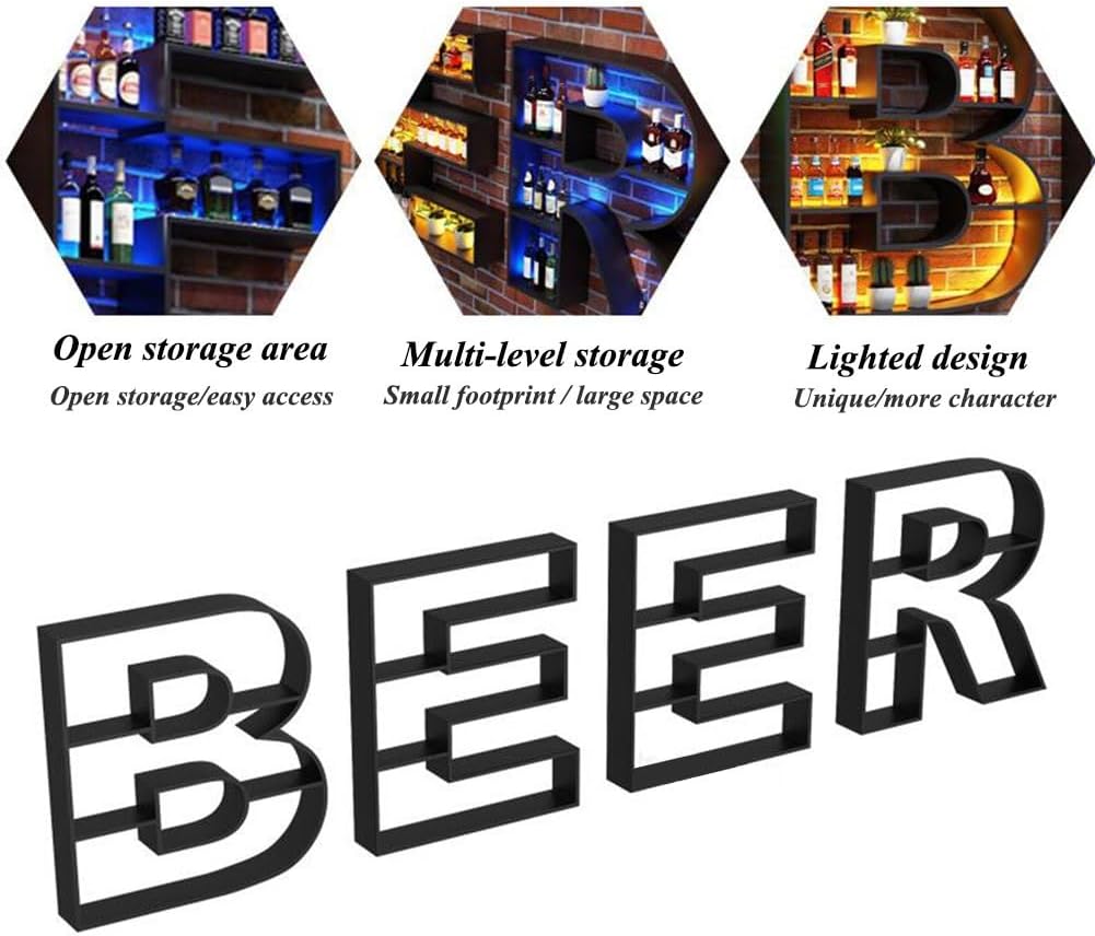 LED Wall Mounted Wine Rack with Light 1