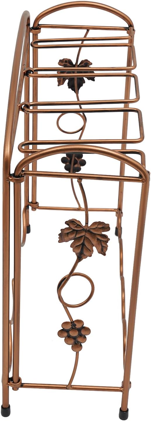 CURIEUYU 4-Bottle 8-Cup Tabletop Wine Rack Bronze