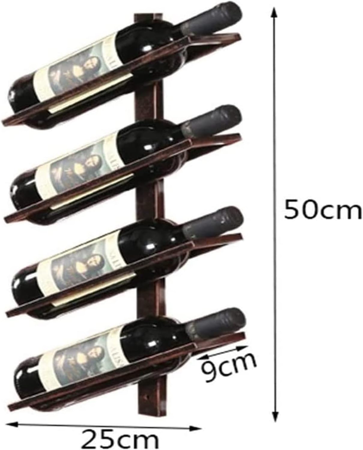 ALDEPO Wall-Mounted Wine Rack 4 Bottle Holder