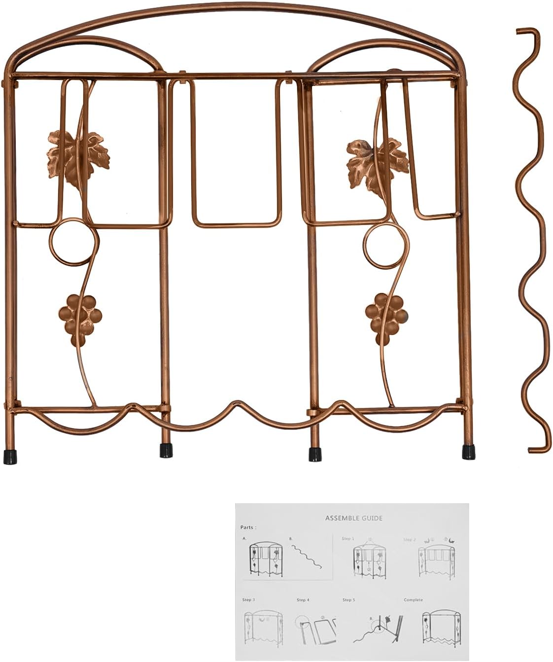 CURIEUYU 4-Bottle 8-Cup Tabletop Wine Rack Bronze