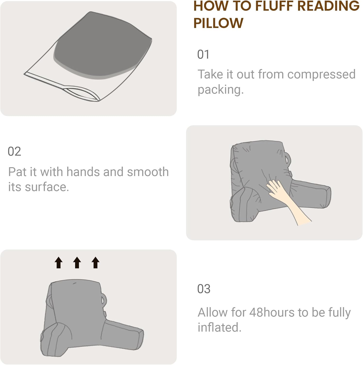Unisakey Portable Reading Pillow with Pockets and Handles