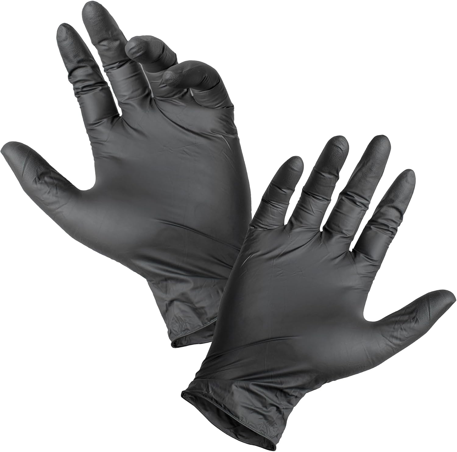 Gloves Legend Black Latex Powder Free Disposable Gloves - Large Size 100Box