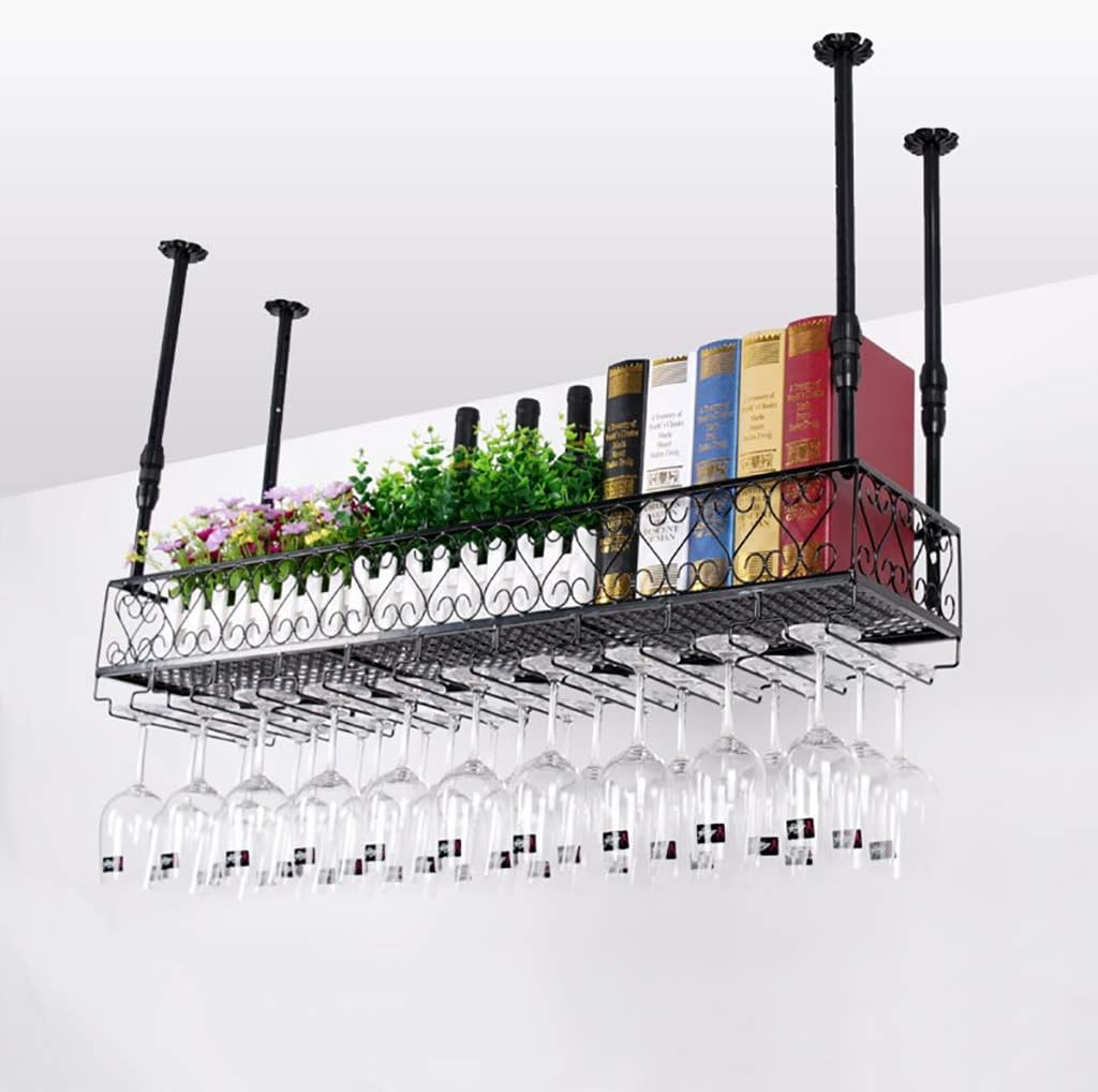 Adjustable Iron Wine Glass Frame Ceiling Rack