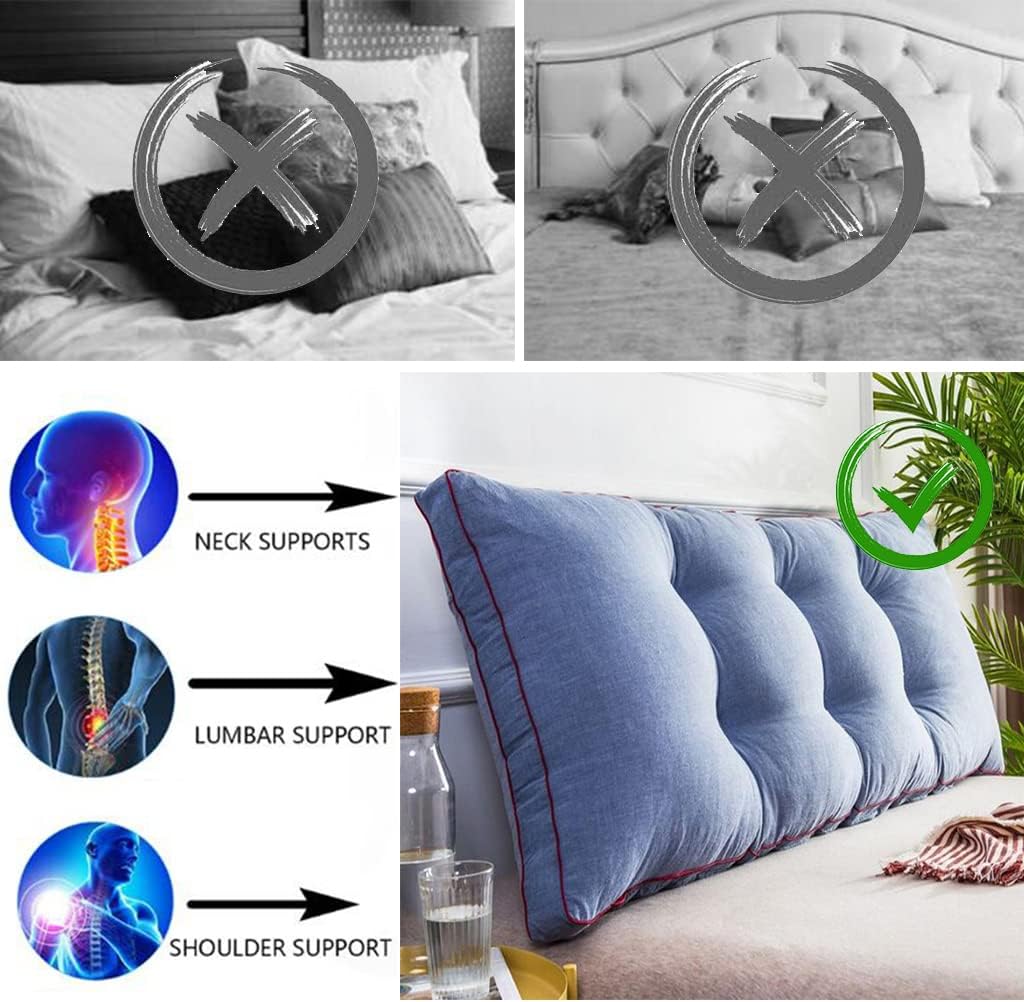 ZZYK Reading Pillow Large Fleece Bolster Support for Pregnancy and Relaxing
