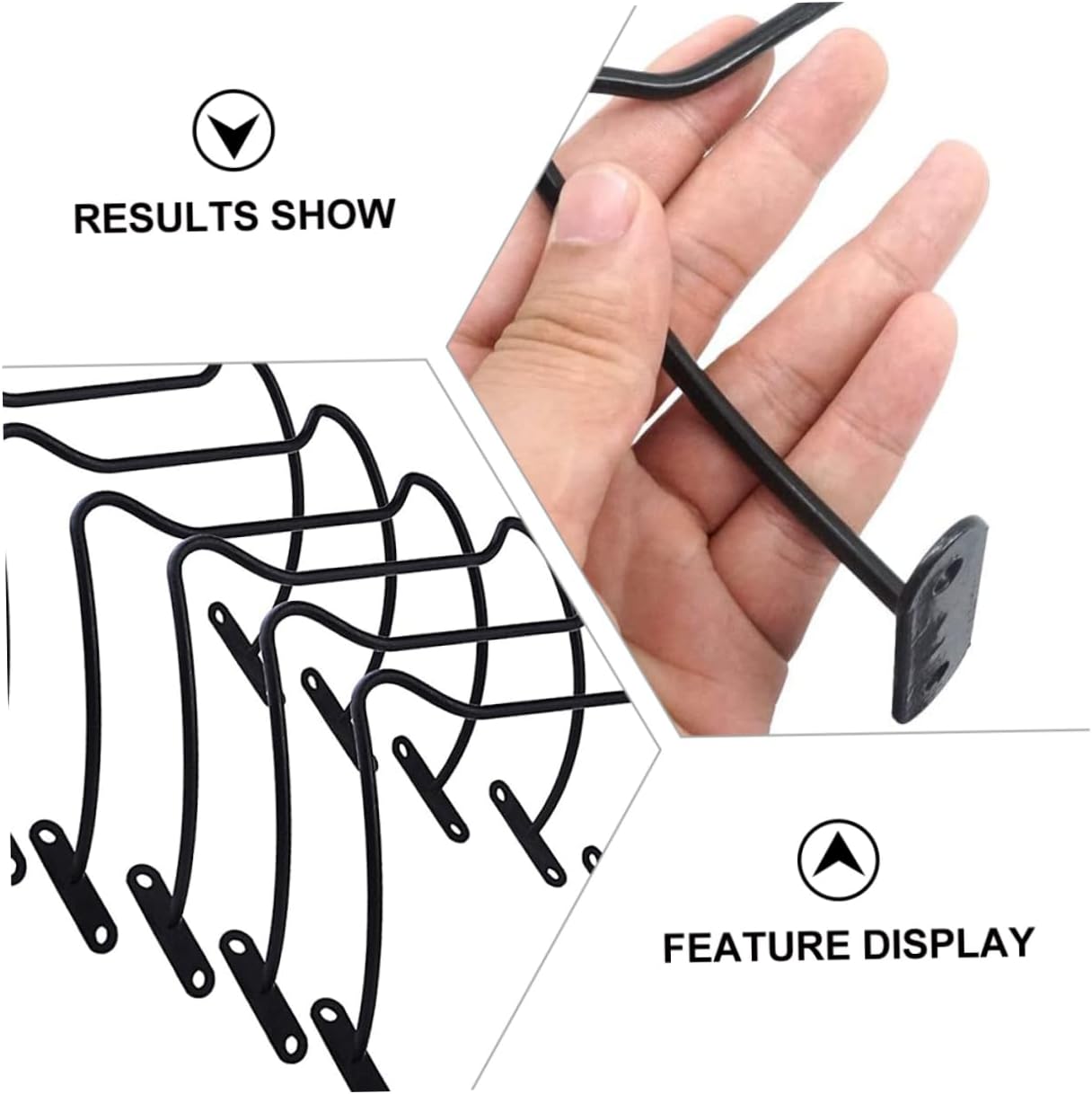Sosoport 6Pcs Wall Mounted Iron Wine Racks
