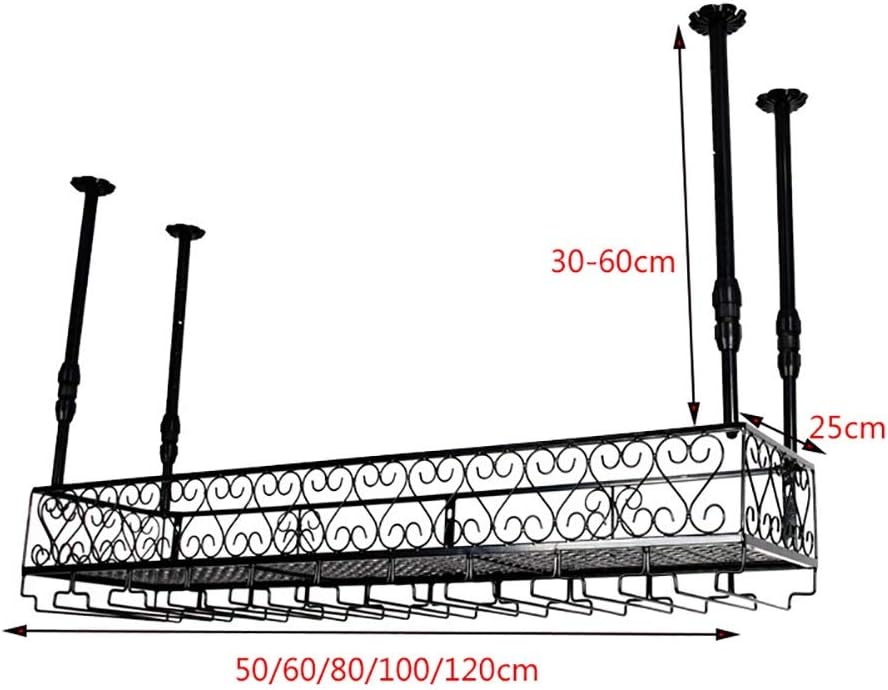Adjustable Iron Wine Glass Frame Ceiling Rack