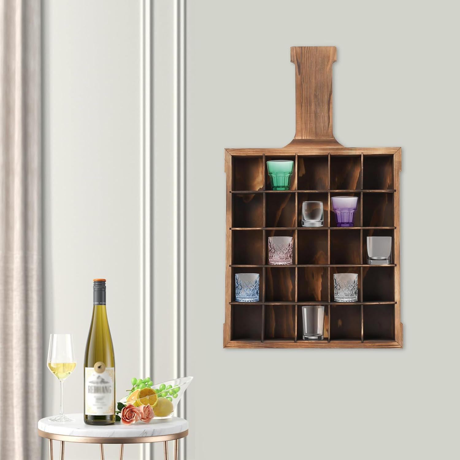Eapmic Wall-Mounted Wine Glass Rack with 25 Compartments