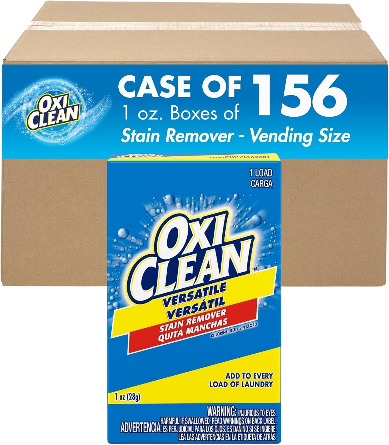 OxiClean Versatile Stain Remover 1 oz Single Load Pack of 156