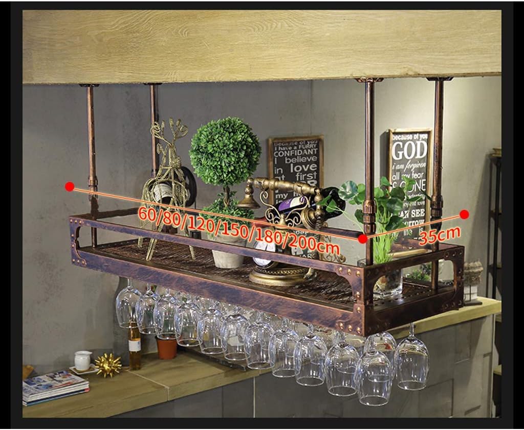 LASEVE Wall-Mounted Wine Rack with Glass Holder 60Cm
