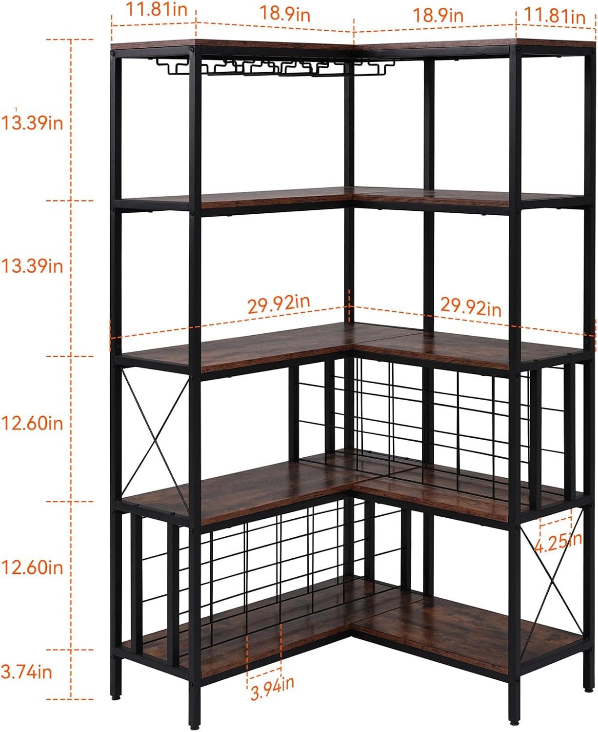 Industrial Corner Wine Rack with 20 Bottle Capacity