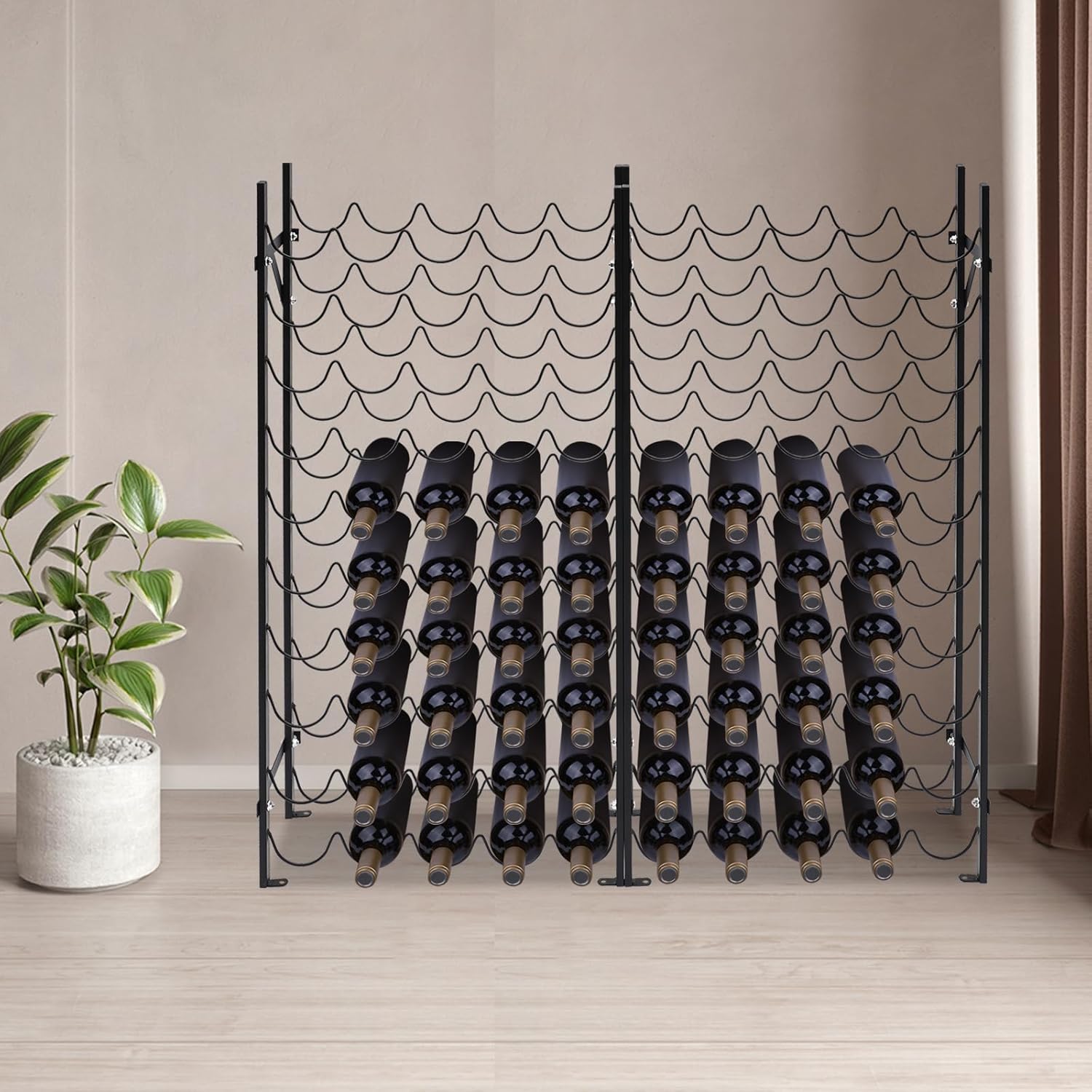 10-Tier 100 Bottles Freestanding Wine Rack