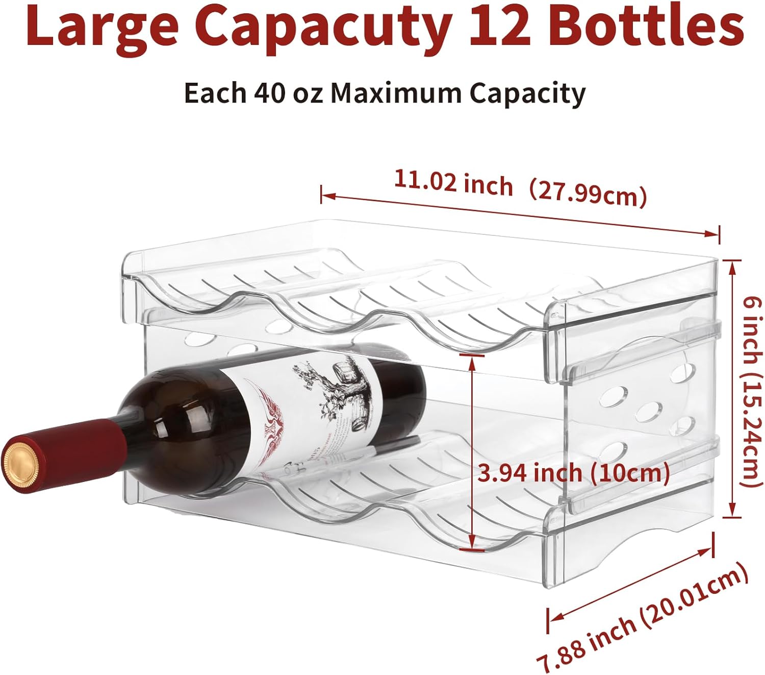 EZ COZY Stackable Wine Rack for 6 Bottles