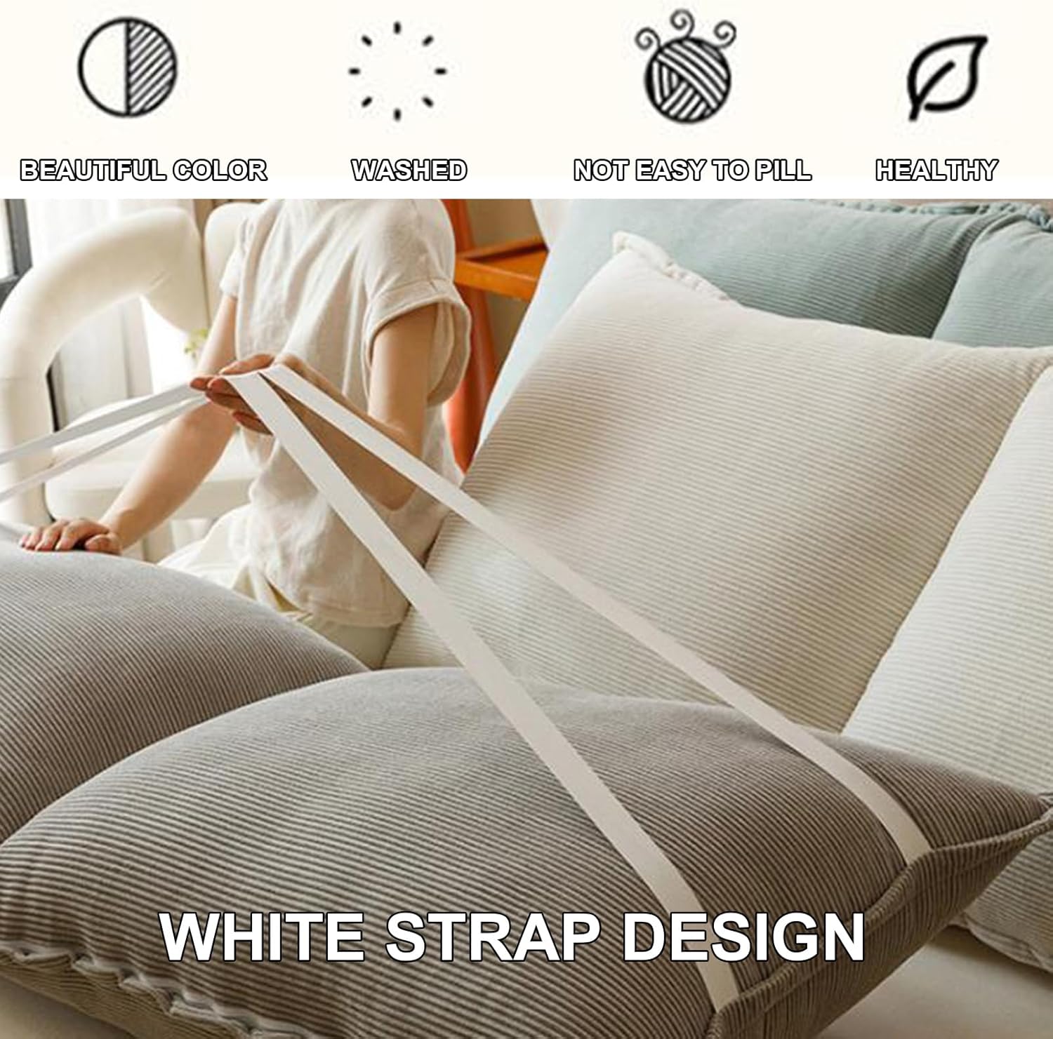 ZZYK Full 47 Inch Segmented Headboard Pillow