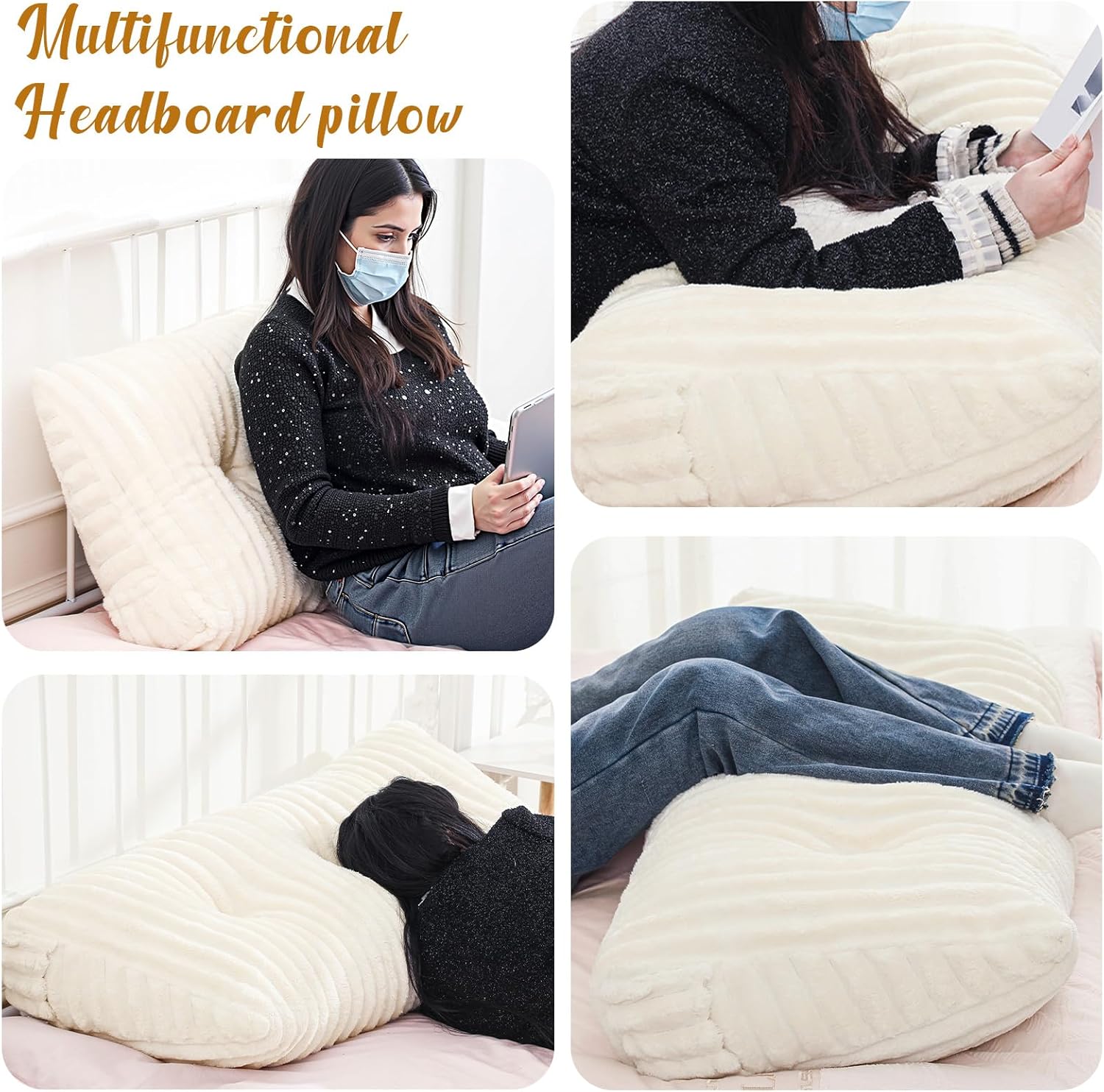 Wenqik Triangular Reading Pillow with Removable Cover 1