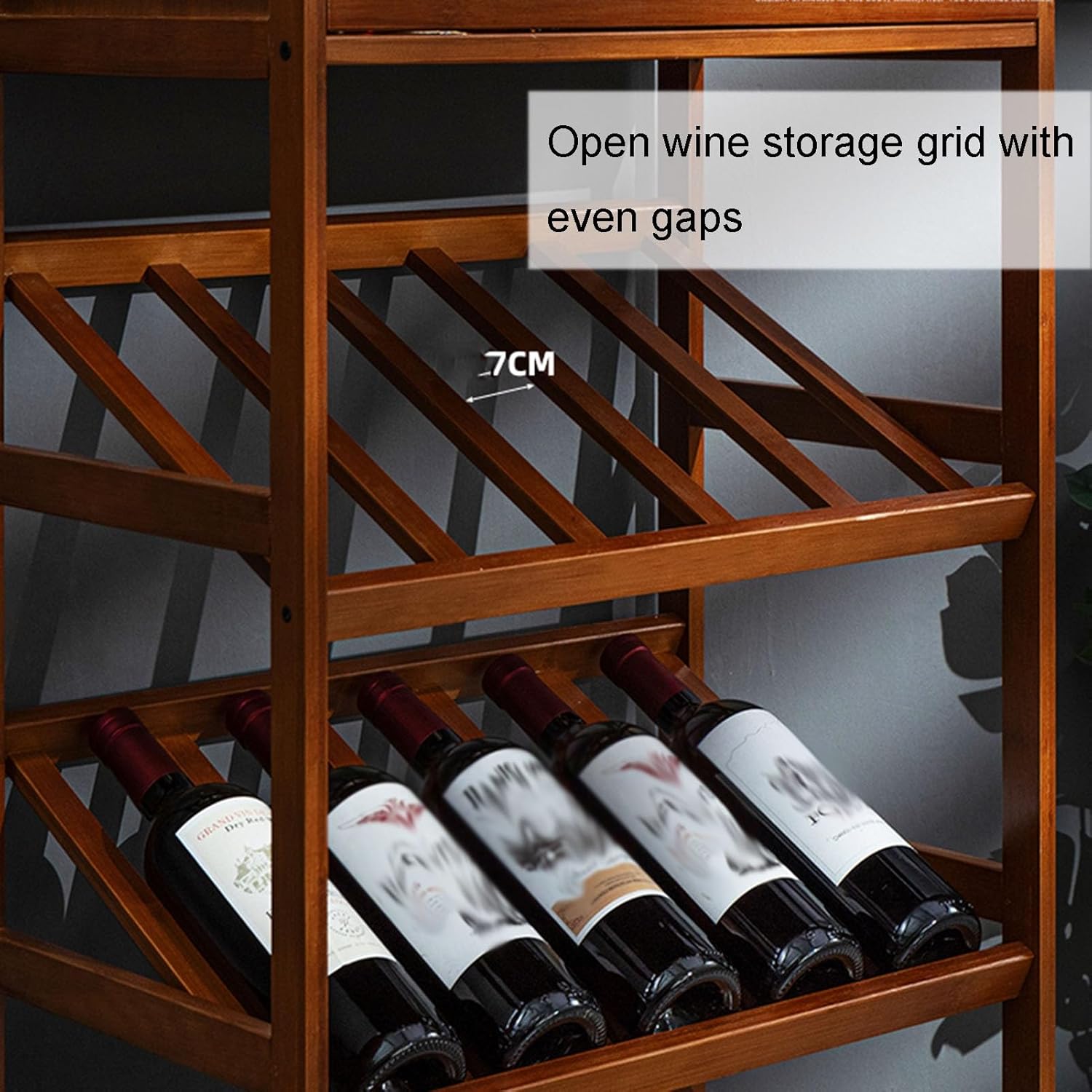 Wood Wine Bar Cabinet with Tabletop Storage Space-Saving Light Brown 52x30x90cm