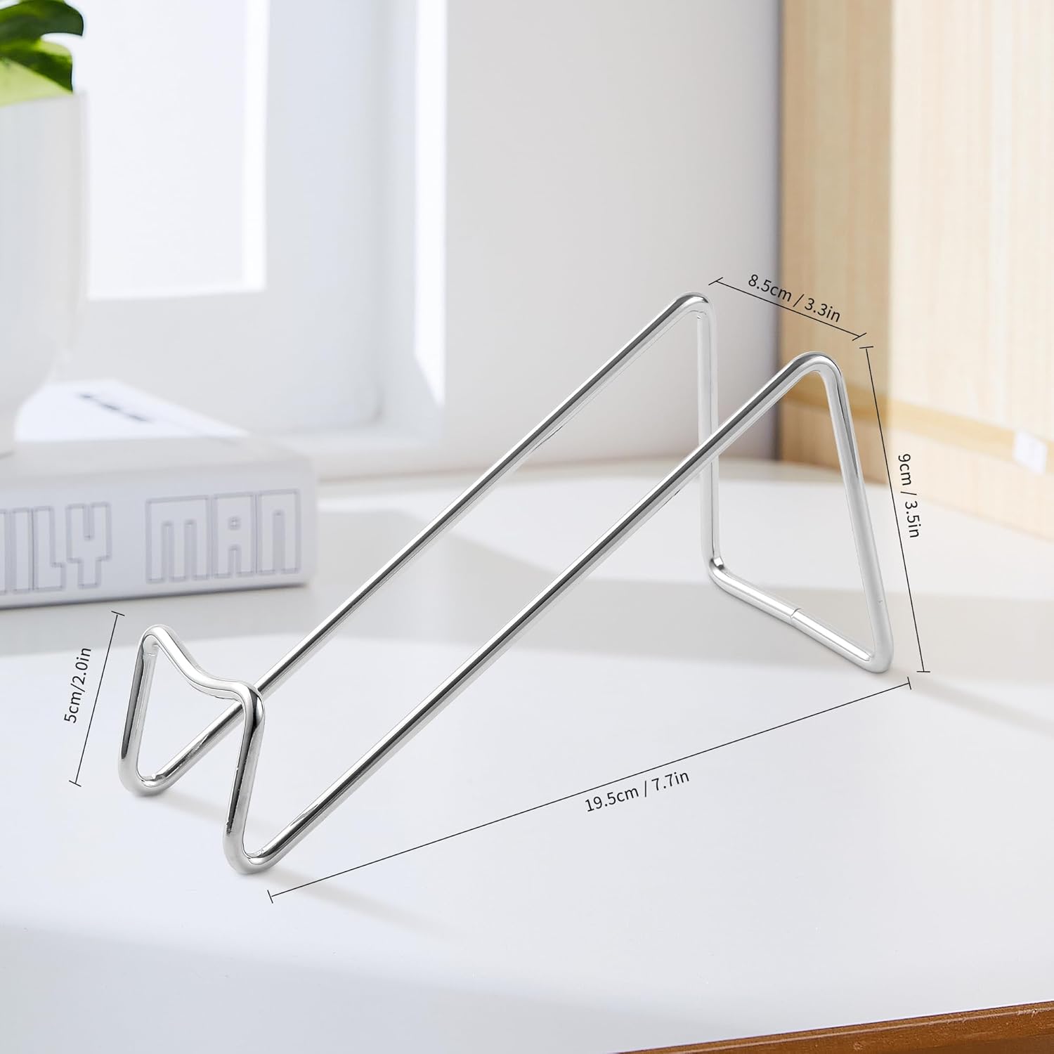 TONLEA 2 Pcs Tabletop Wine Rack Metal Wine Bottle Holder Silver