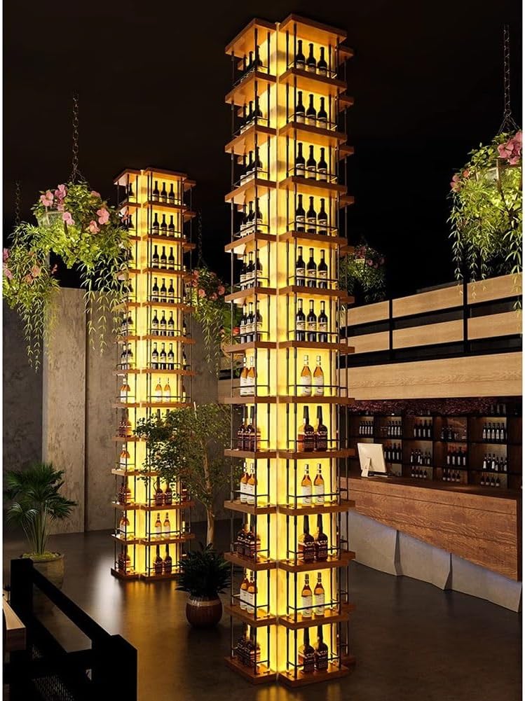 Freestanding Wine Rack With LED Lights