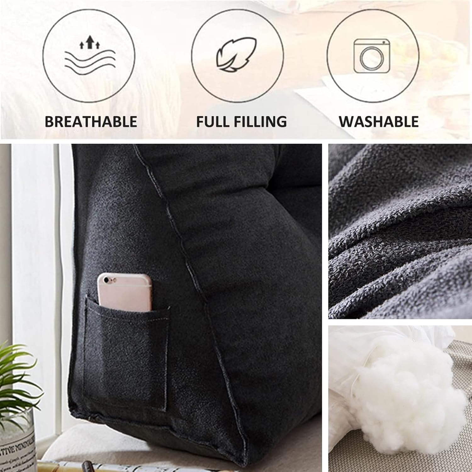 DLLDLGG Bed Wedge Pillow - Comfortable Adjustable Multi-Size