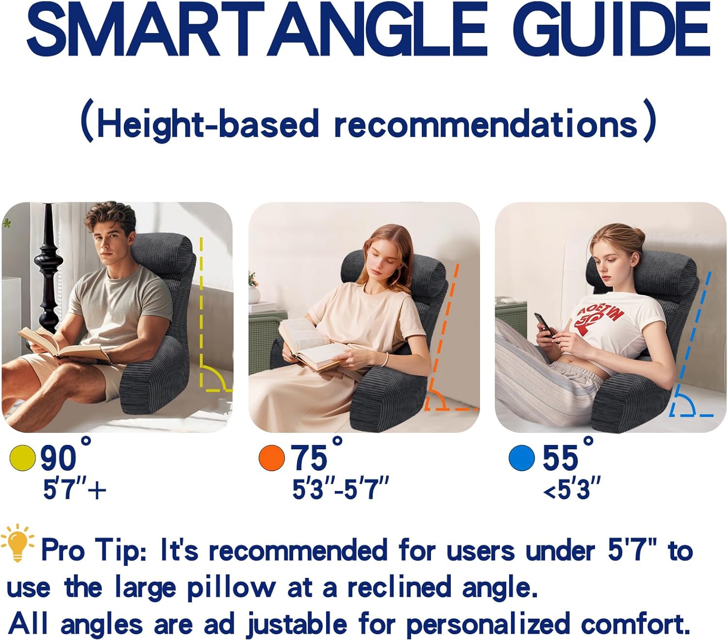 Tinuniyaa Extra Large Back Support Pillow for Bed Sitting Up