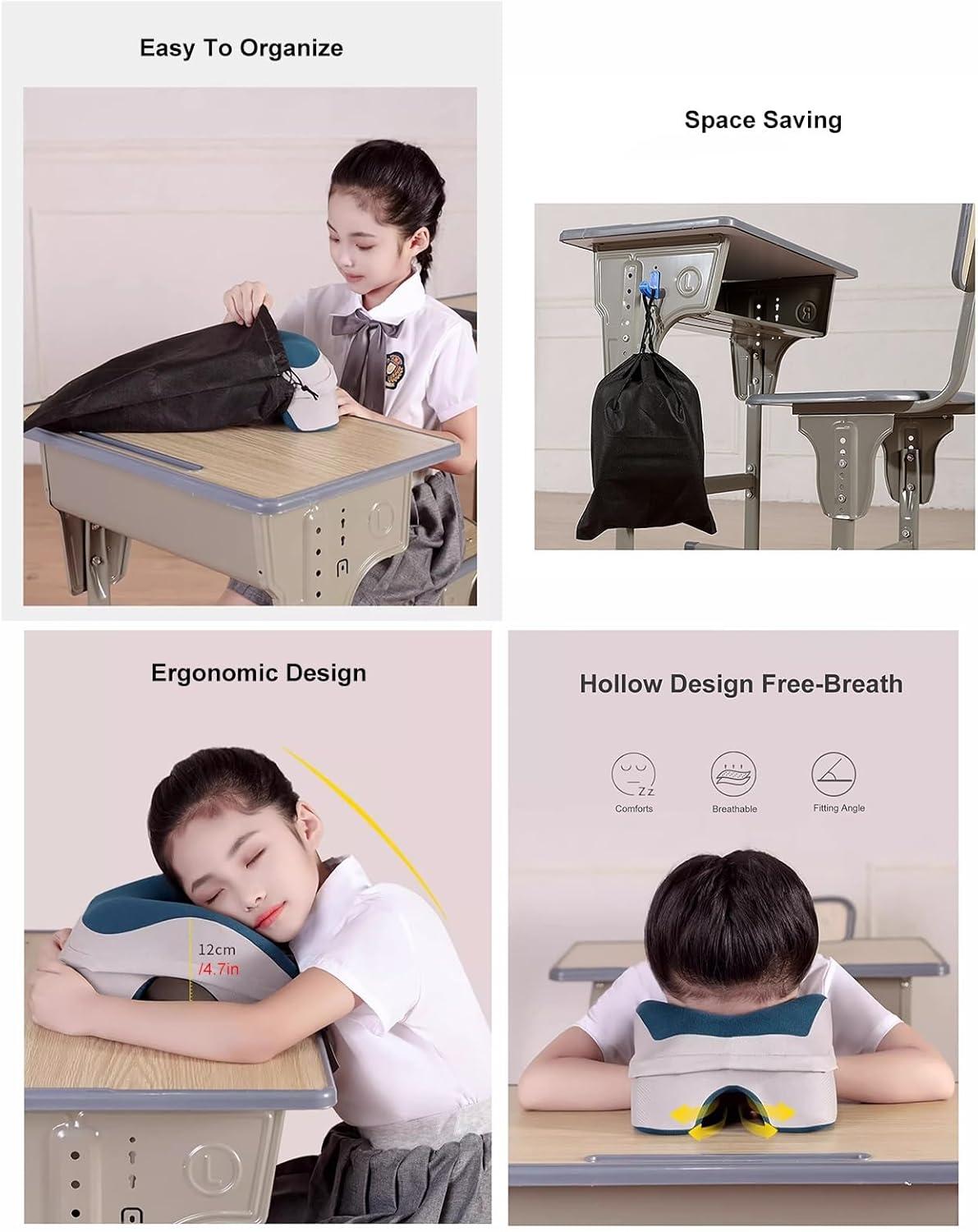 WAHHWF Nap Desk Pillow for Kids with Memory Foam 1