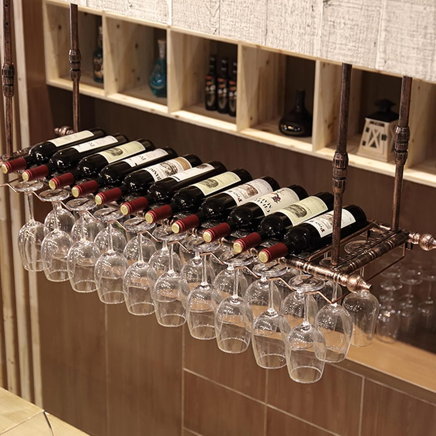 ZJDYDY Wall-Mounted Wine Rack with Adjustable Height