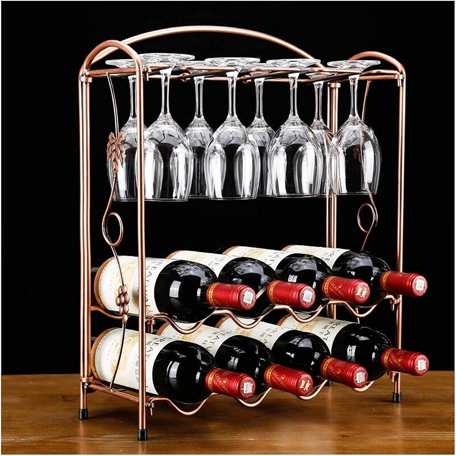 ALDEPO Bronze Tabletop Wine Rack Organizer