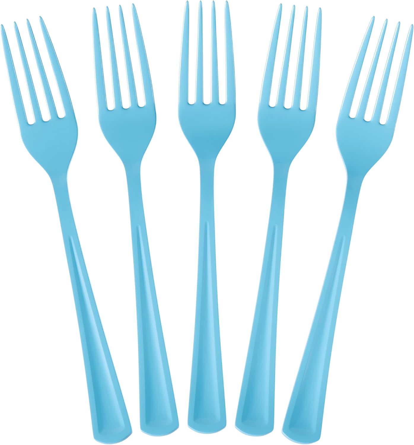Light Blue Plastic Forks 100 Pcs Disposable Cutlery Set