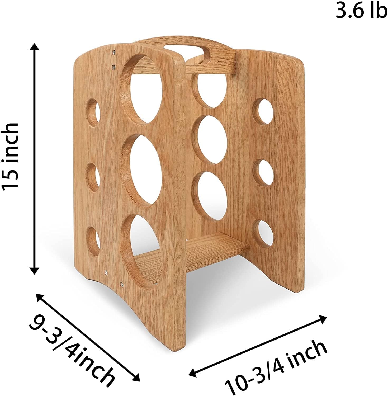 CONSDAN 6-Bottle Freestanding Wine Rack Natural