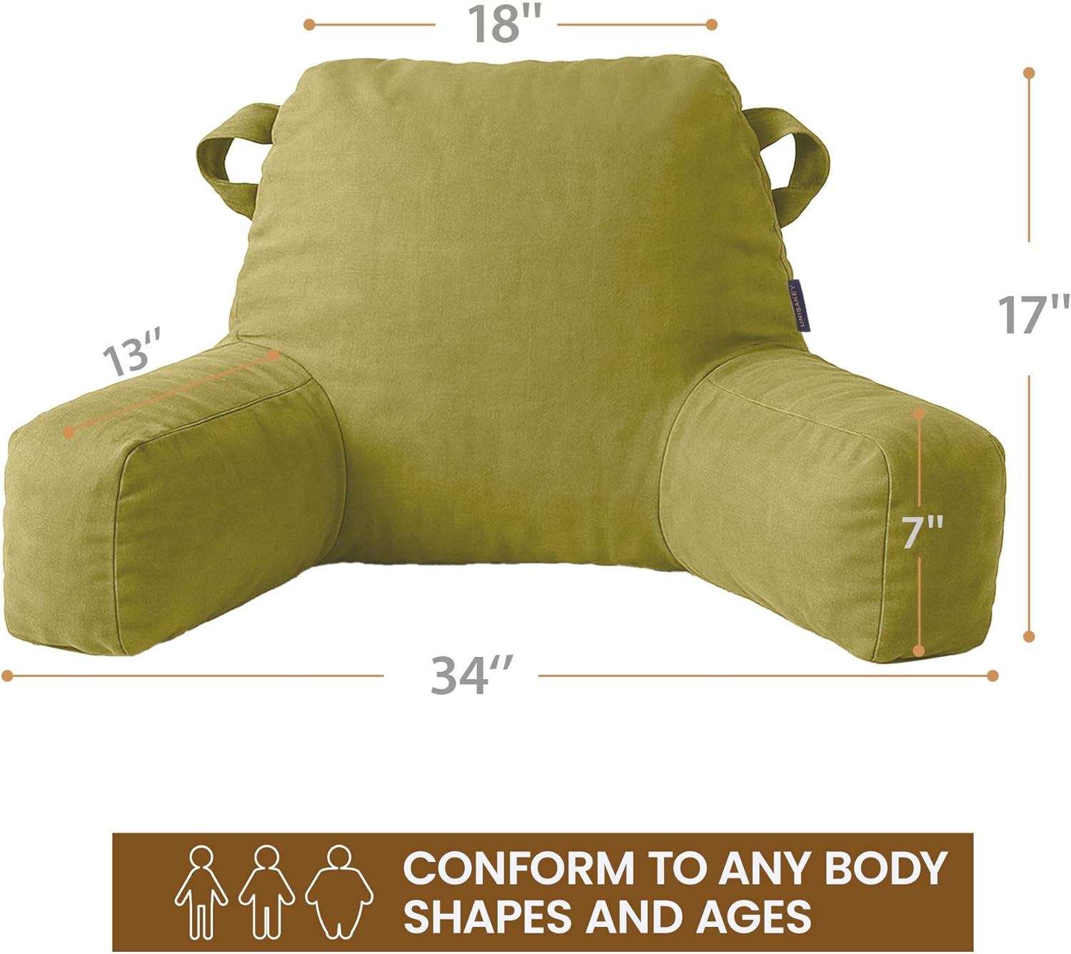 Unisakey Portable Reading Pillow with Pockets and Handles