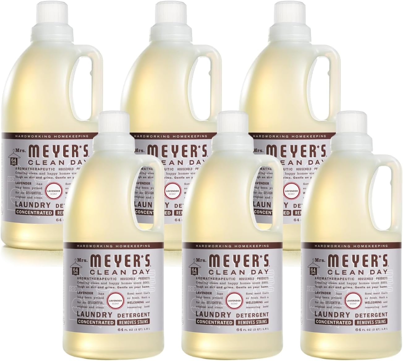 Mrs Meyers Lavender Laundry Detergent 64 OZ Pack of 6