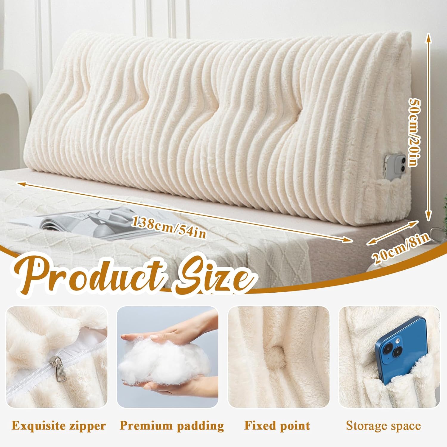 Wenqik Triangular Reading Pillow with Removable Cover 1