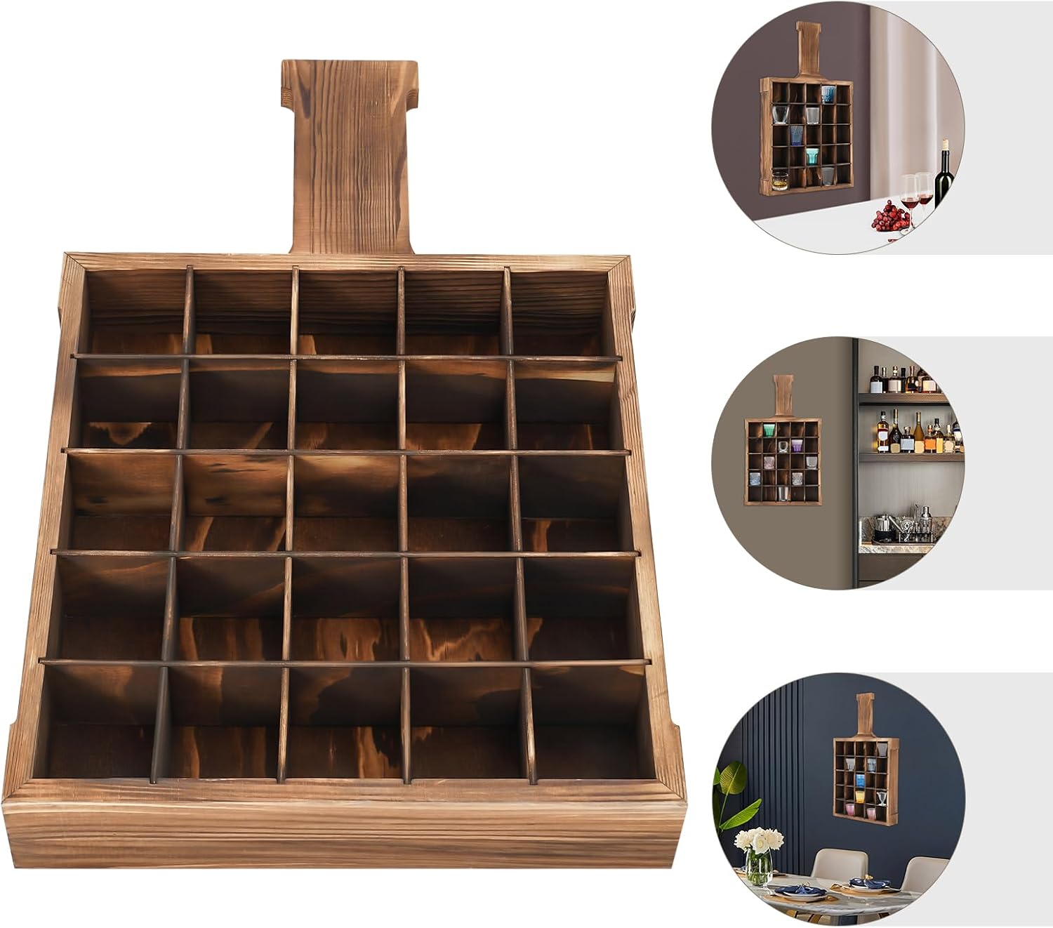 Eapmic Wall-Mounted Wine Glass Rack with 25 Compartments