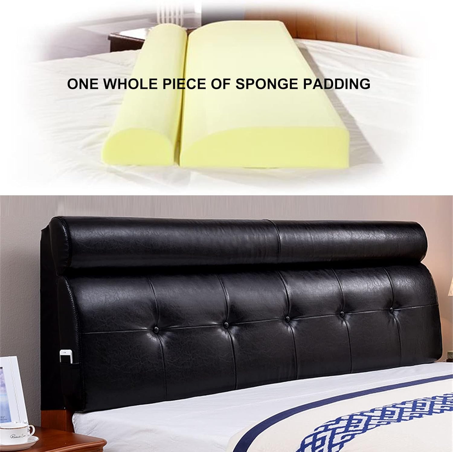 ZZYK Headboard Pillow Cushion Large Leather Back Support for Bed