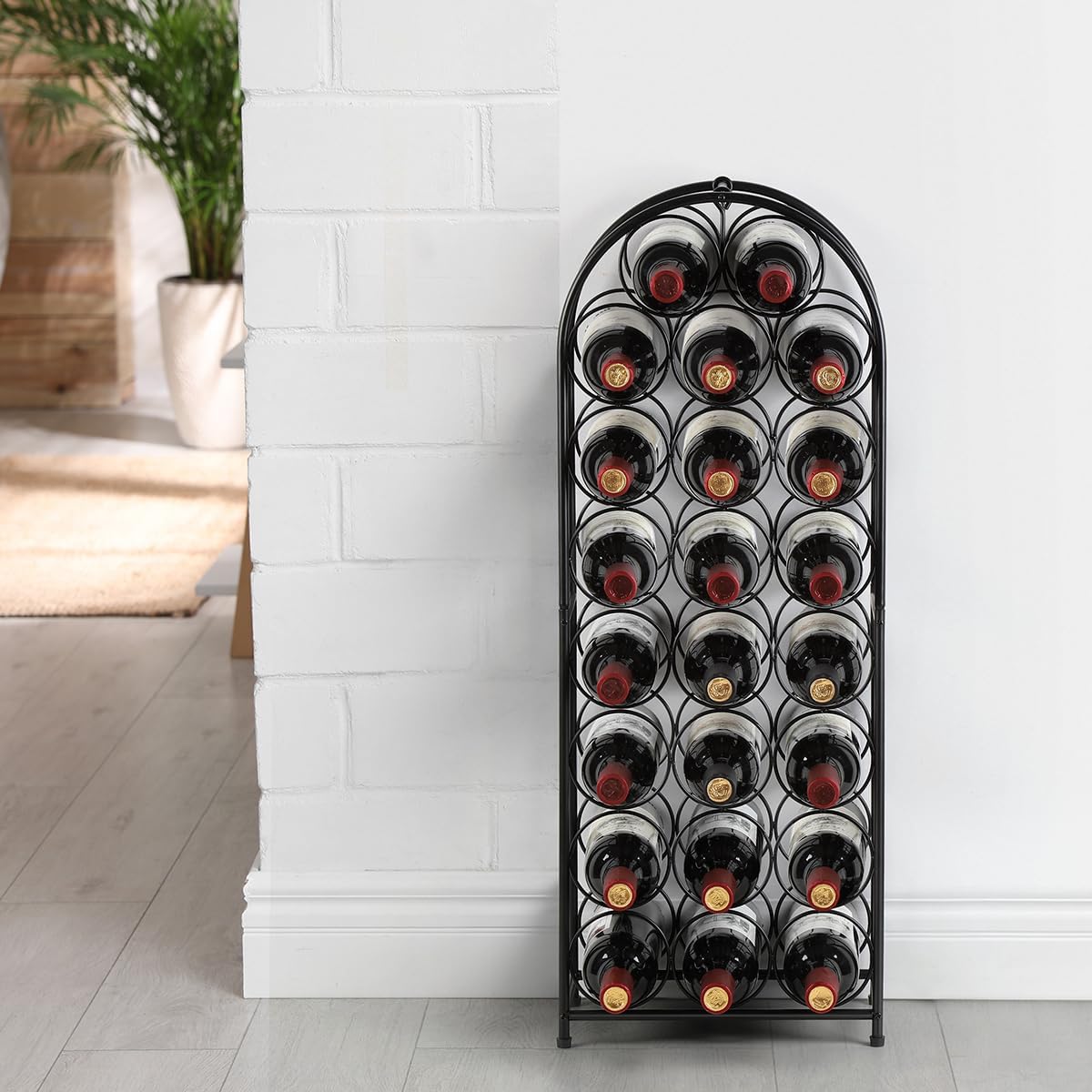 HEOMU 23-Bottle Freestanding Wine Rack Black