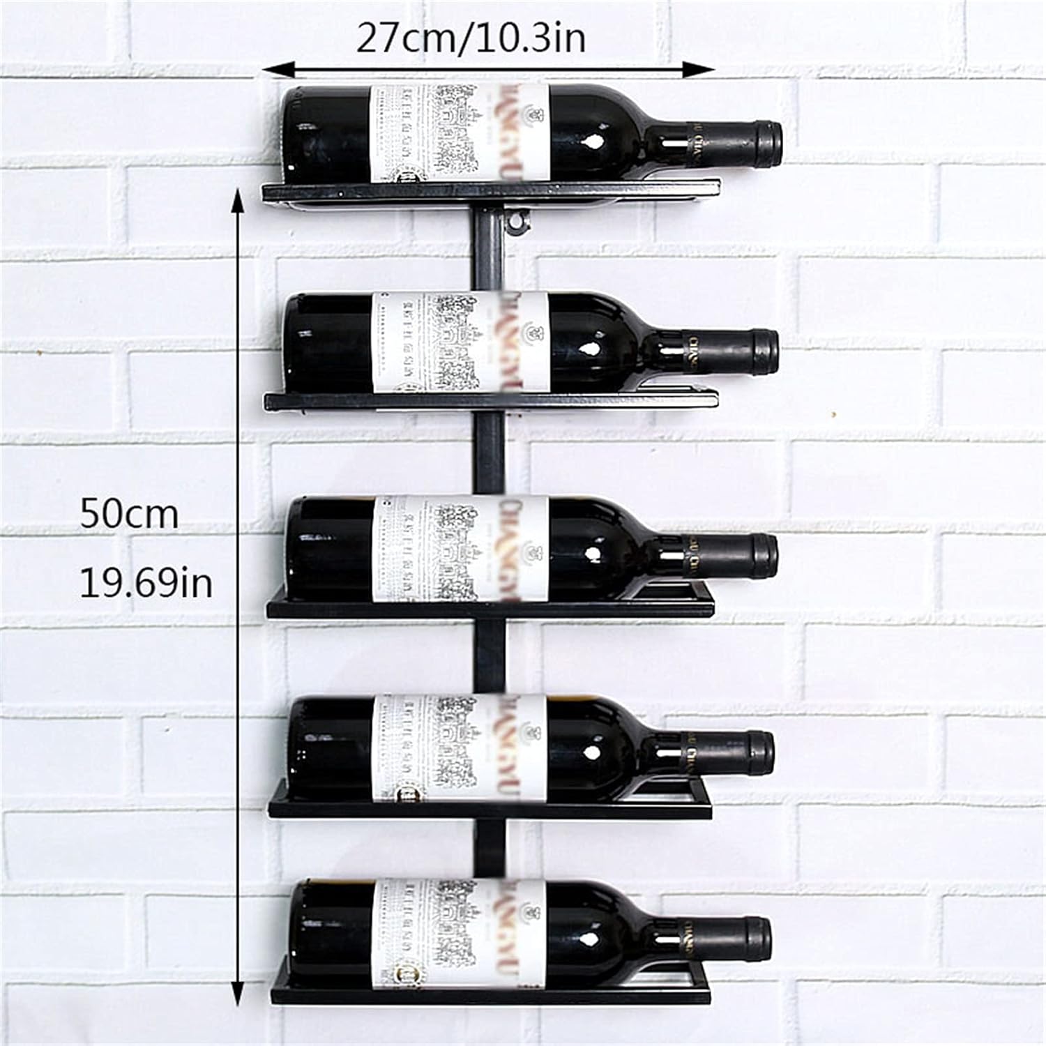 CGF- Wall Mounted Wine Rack 6 Bottle Black