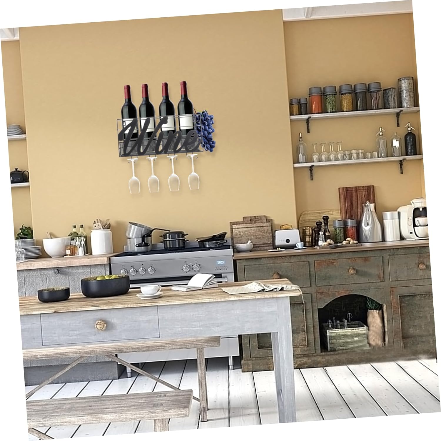 IMIKEYA Wall-Mounted Wine Rack for Home Bar Restaurant 1