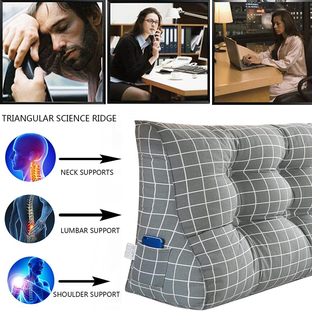 ZZYK Headboard Cushion Fleece Triangular Support Pillow