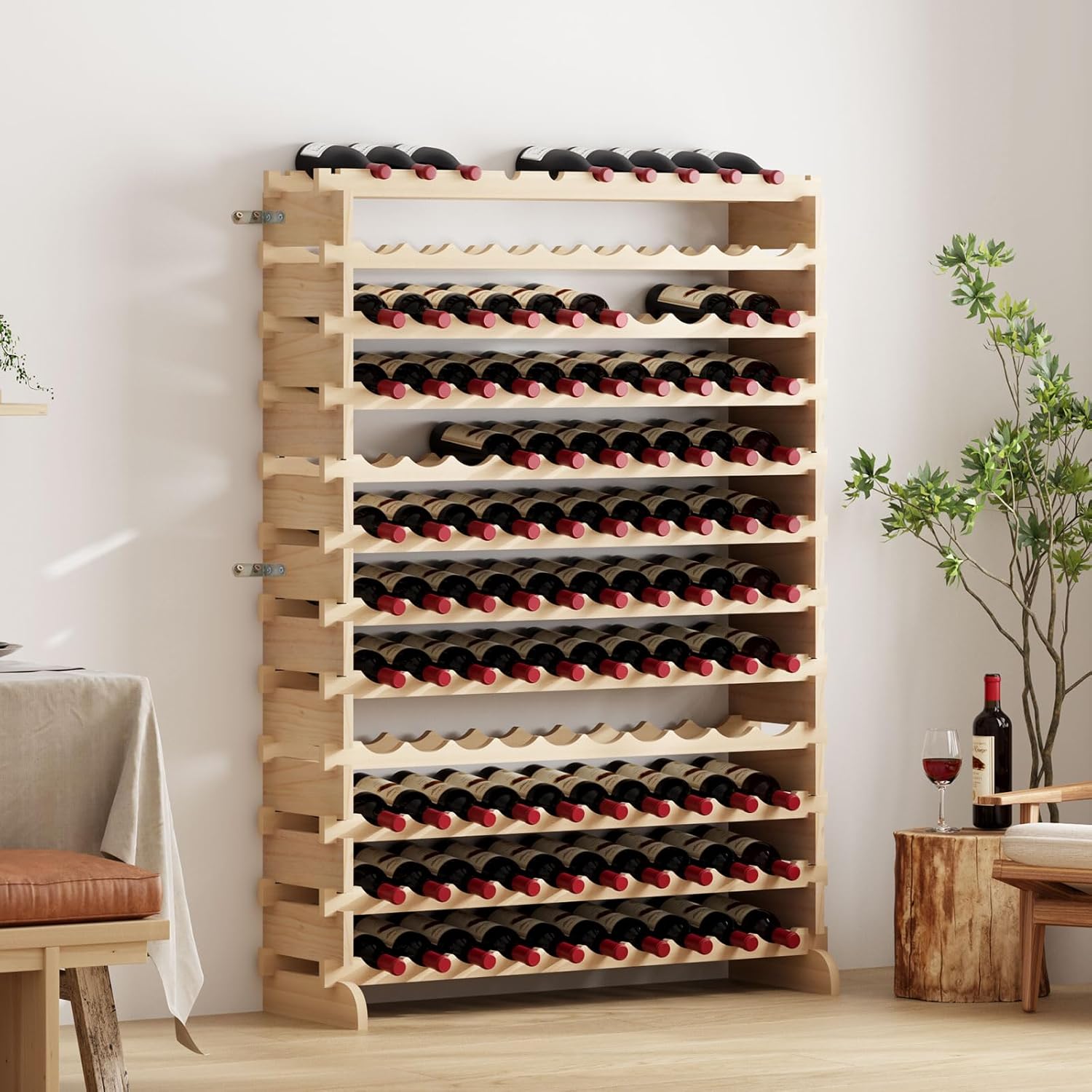 DlandHome 12 Tier Wine Rack 120 Bottle Holder