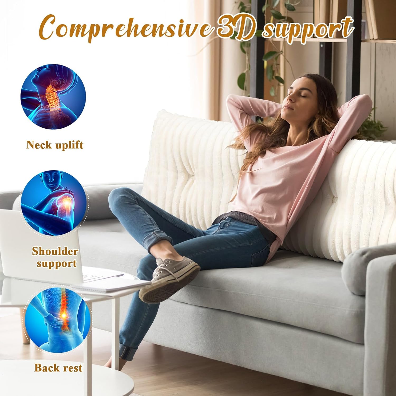 Wenqik Triangular Reading Pillow with Removable Cover 1