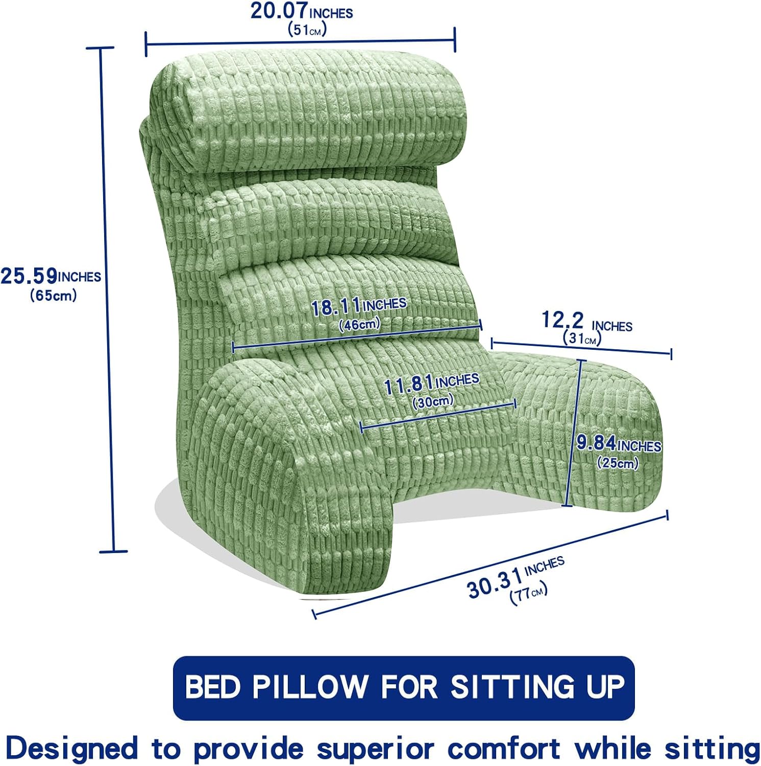 Extra Large Back Pillow for Bed Sitting Up