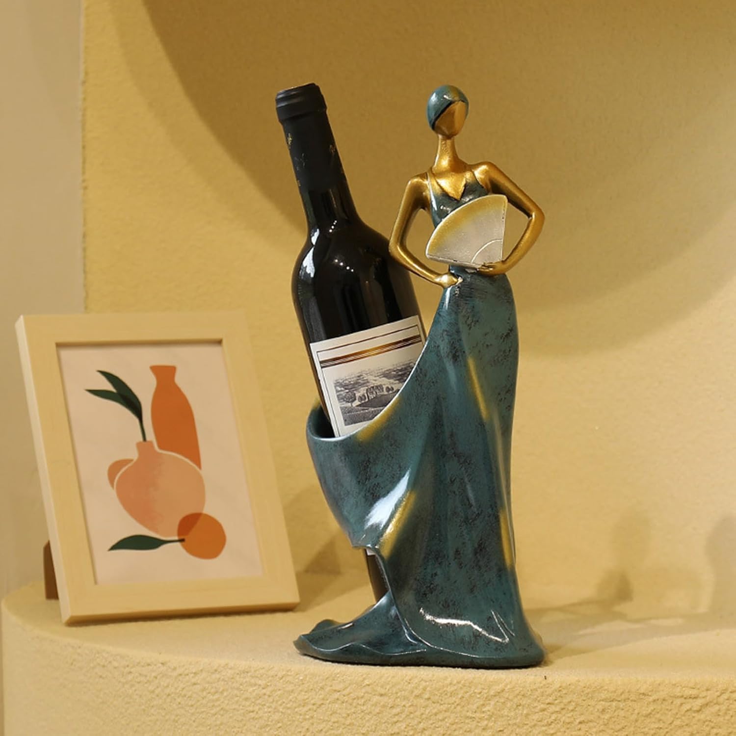 PerGar Dancing Girl Wine Rack Stand Red