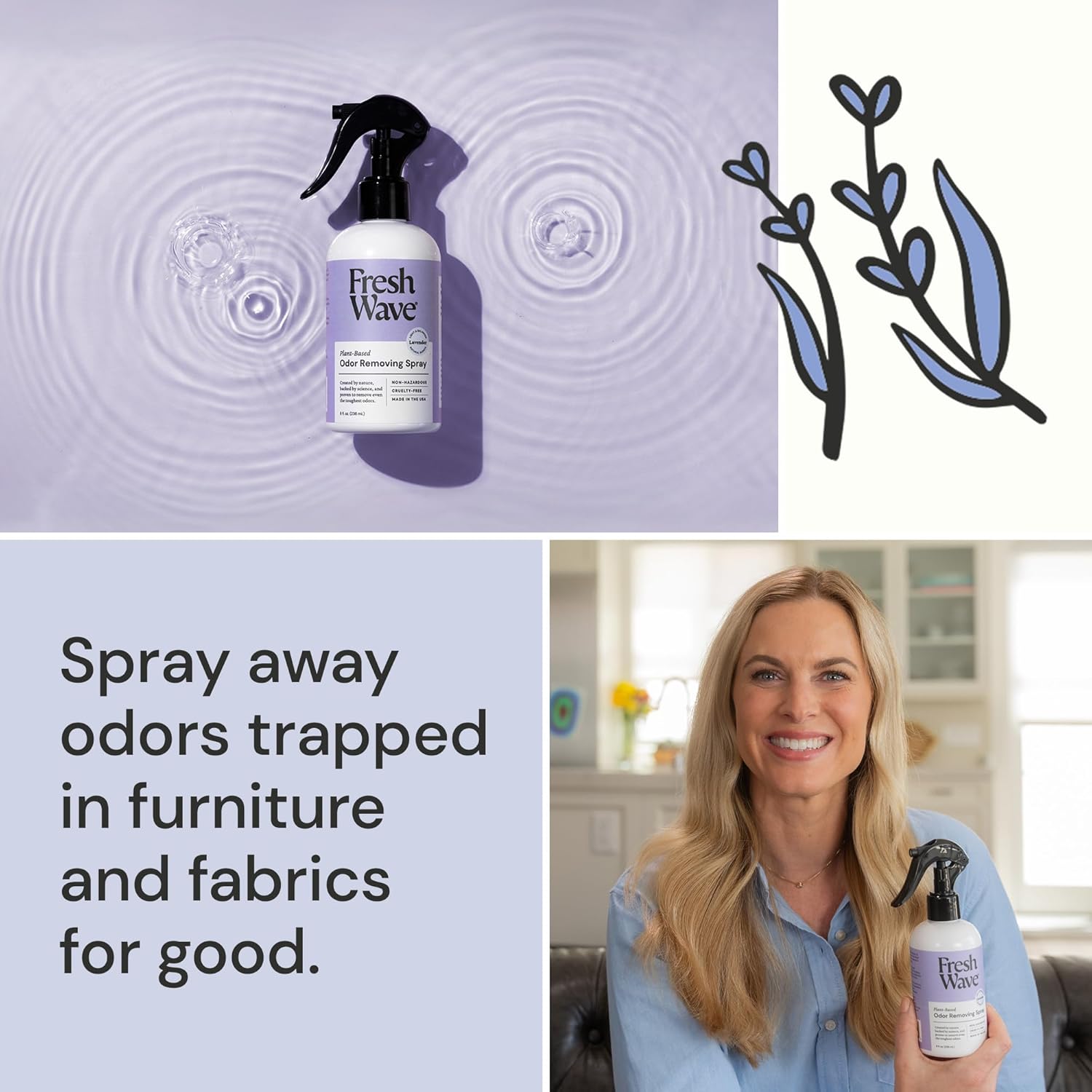 Fresh Wave Lavender Odor Removing Spray 8 fl oz Pack of 2