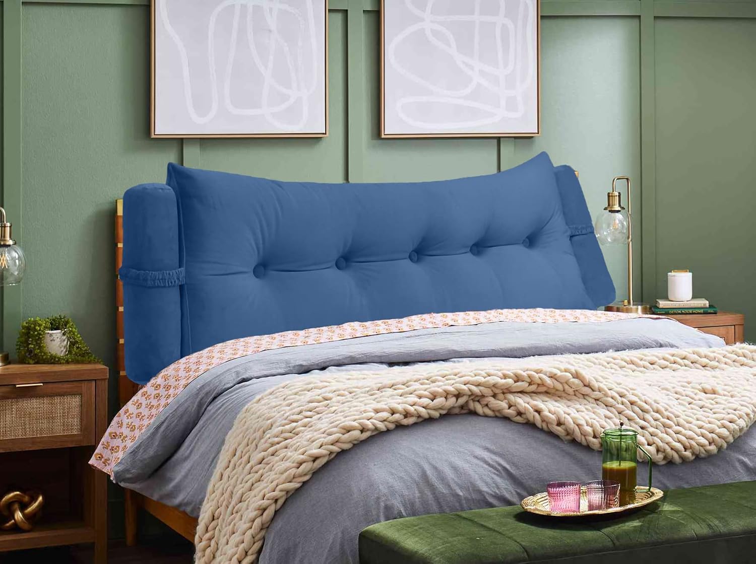 Peachwell Triangular Reading Pillow Set with Neck Support