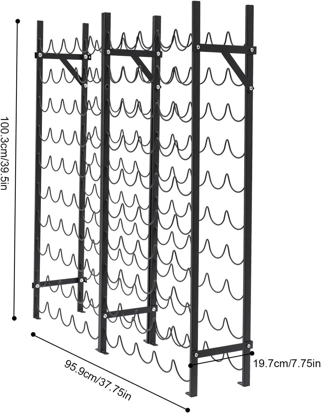 10-Tier 100 Bottles Freestanding Wine Rack