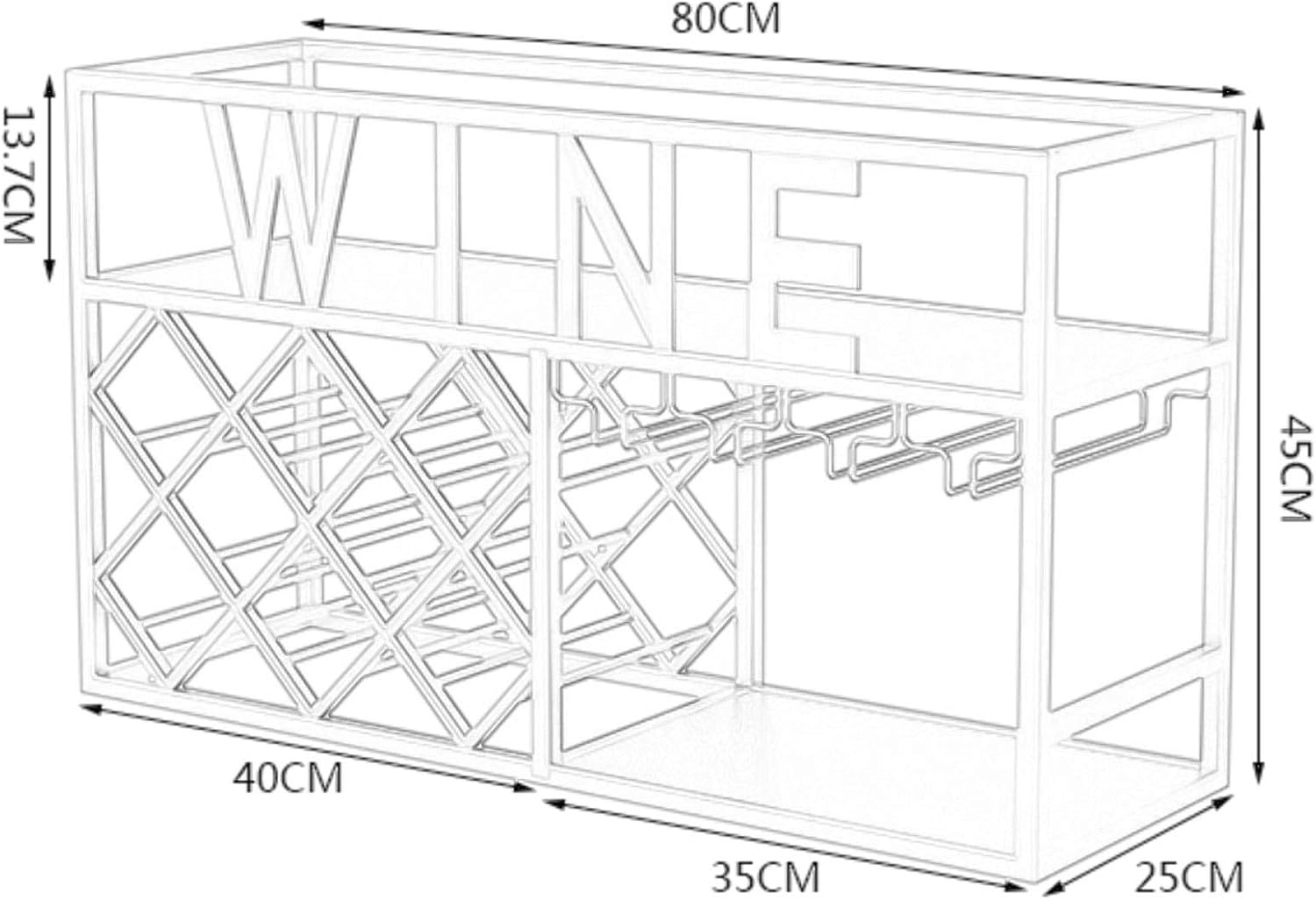 Double Freestanding Wine Racks Wall Mounted Cabinet