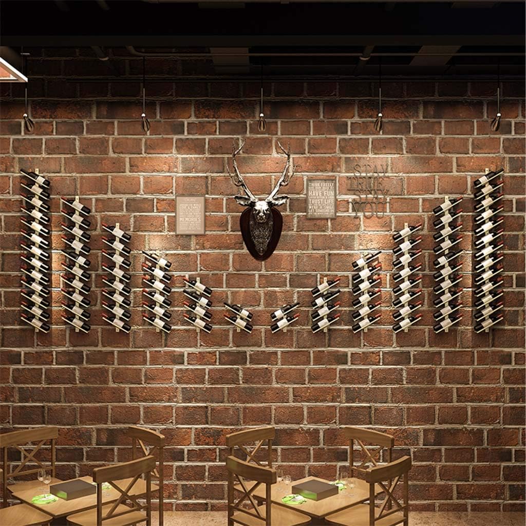 Wall-Mounted Wrought Iron Wine Rack with Stackable Design