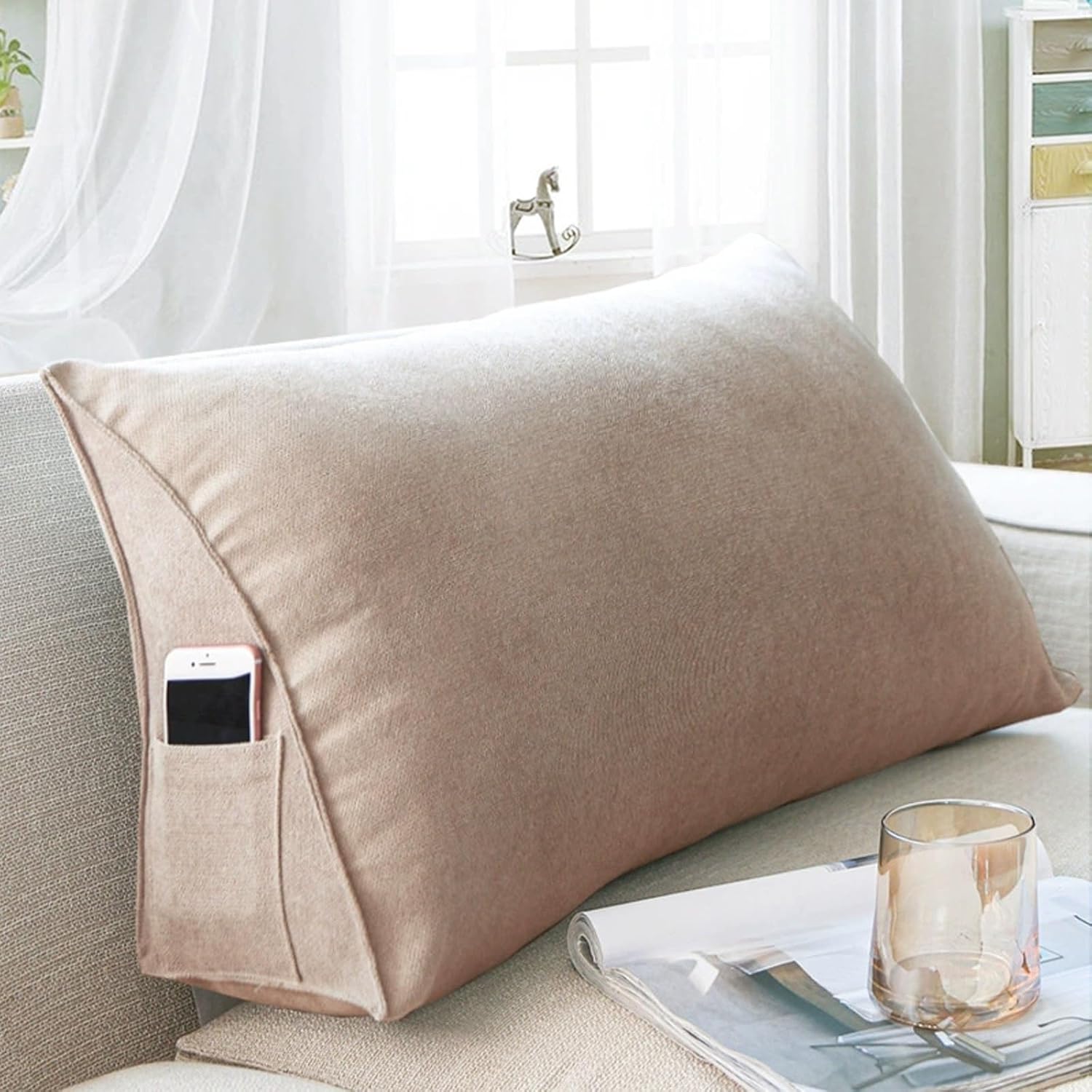 Yonwait Triangular Headboard Pillow with Korean Velvet Cover