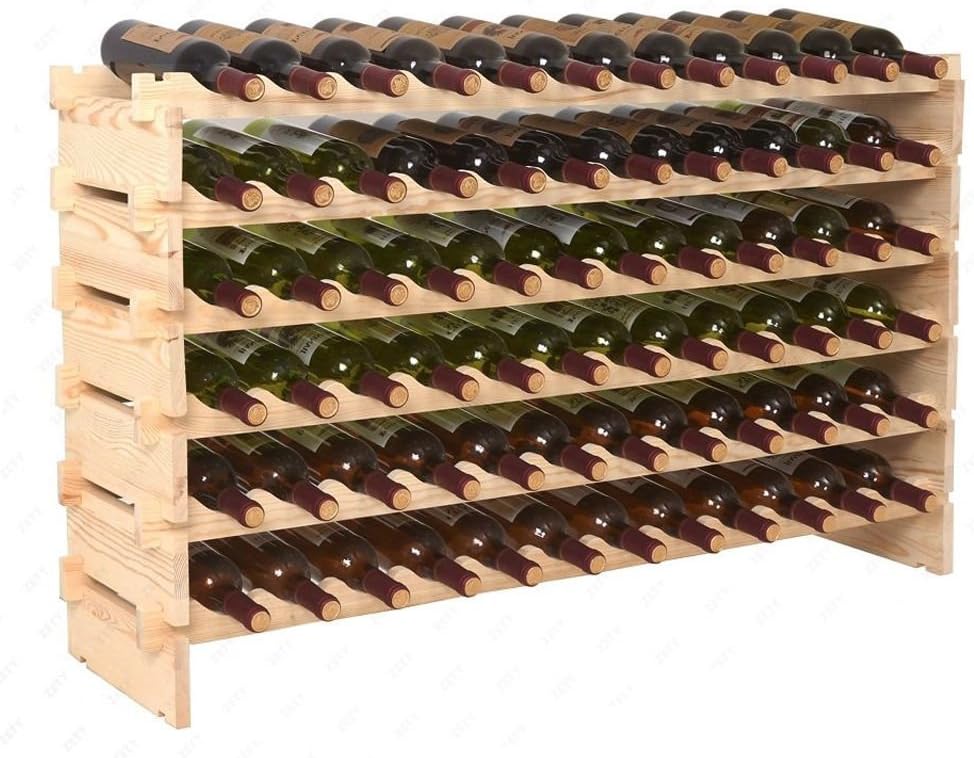 ZENY 72-Bottle Stackable Wood Wine Rack